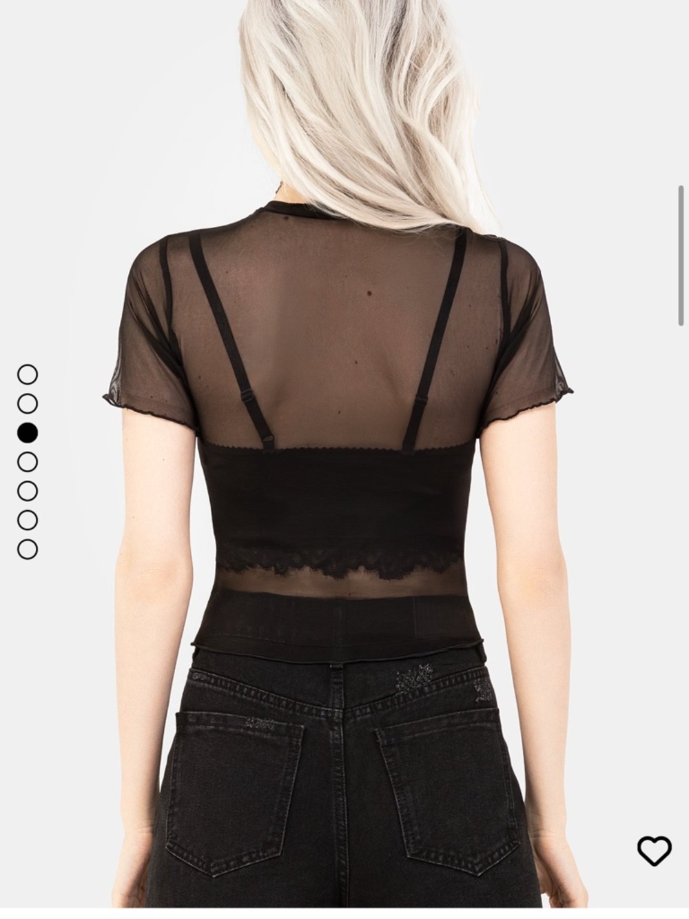 Sheer Black Mesh Short Sleeve Top - Picture 3 of 9
